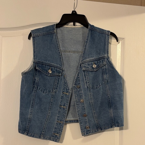 SHEIN Jackets & Blazers - 5 for $25! SHEIN Light Blue Denim Vest with Button Detail